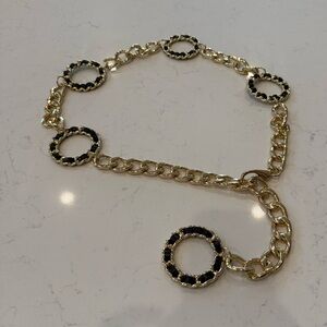 Chic Gold and Black Chain Link Belt